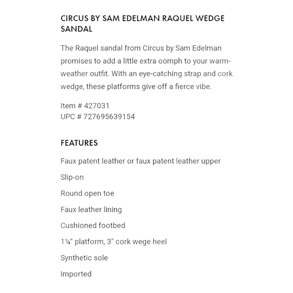 NWOT Circus by Sam Edelman Raquel Wedge Sandal - Picture 11 of 11